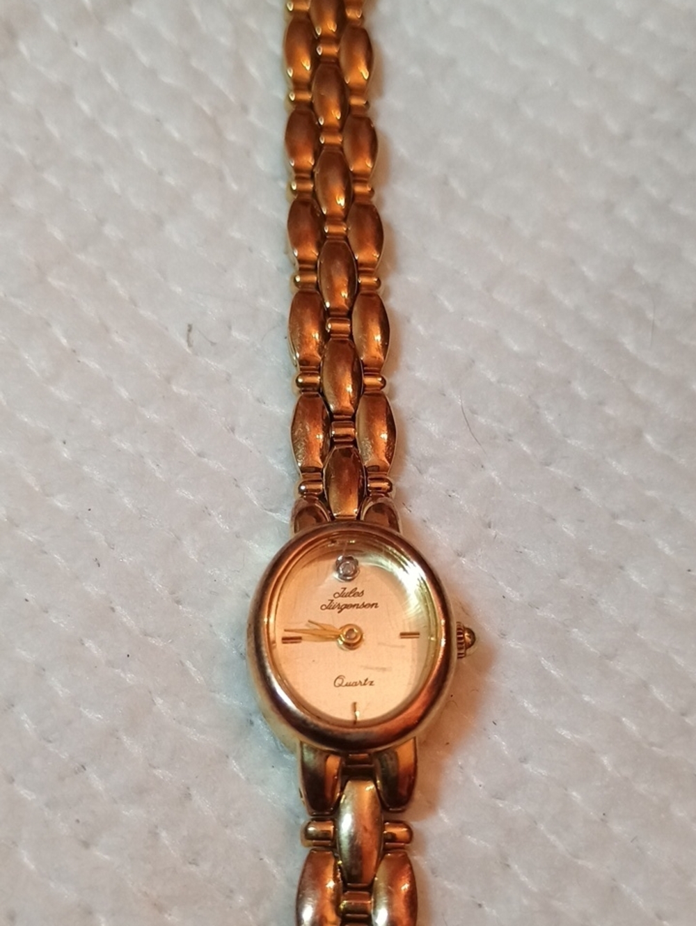 Vintage Jules Jurgensen Gold Oval Link Cocktail Dress Watch